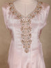 Blush Pink Floral Sequins Embroidered Design Tissue Silk Anarkali Salwar Suit