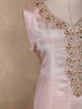 Blush Pink Floral Sequins Embroidered Design Tissue Silk Anarkali Salwar Suit