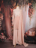 Blush Pink Floral Sequins Embroidered Georgette Palazzo Suit
