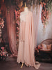 Blush Pink Floral Sequins Embroidered Georgette Palazzo Suit