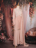 Blush Pink Floral Sequins Embroidered Georgette Palazzo Suit