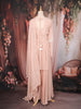 Blush Pink Floral Sequins Embroidered Georgette Palazzo Suit