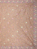 Blush Pink Floral Sequins and Beads Embroidered Design Net Designer Saree with Scalloped Border