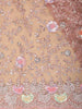 Blush Pink Floral Sequins and Beads Embroidered Design Net Designer Saree with Scalloped Border