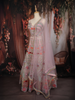 Blush Pink Floral Sequins and Beads Embroidered Design Net Lehenga With Net Dupatta
