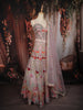 Blush Pink Floral Sequins and Beads Embroidered Design Net Lehenga With Net Dupatta