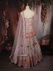 Blush Pink Floral Sequins and Beads Embroidered Design Net Lehenga With Net Dupatta