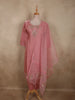 Blush Pink Floral Sequins and Beads Embroidered Design Organza Salwar Suit