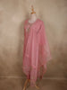 Blush Pink Floral Sequins and Beads Embroidered Design Organza Salwar Suit