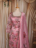 Blush Pink Floral Sequins and Beads Embroidered Design Tissue Silk Palazzo Suit with Dupatta