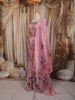 Blush Pink Floral Sequins and Beads Embroidered Design Tissue Silk Palazzo Suit with Dupatta