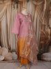 Blush Pink Floral Sequins and Beads Embroidered Design Tissue Silk Palazzo Suit with Dupatta