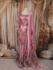 Blush Pink Floral Sequins and Beads Embroidered Design Tissue Silk Palazzo Suit with Dupatta