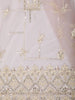 Blush Pink Floral Sequins and  Thread Embroidered Design Net Party Wear Saree with Designer Border