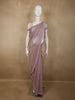 Blush Pink Floral Thread Embroidered Design Net Designer Saree with Designer Border
