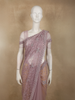 Blush Pink Floral Thread Embroidered Design Net Designer Saree with Designer Border