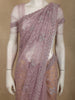 Blush Pink Floral Thread Embroidered Design Net Designer Saree with Designer Border