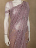 Blush Pink Floral Thread Embroidered Design Net Designer Saree with Designer Border