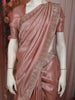 Blush Pink Floral Zari Woven Design Pure Banarasi Silk Saree with Designer Border