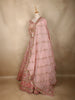 Blush Pink Floral and Geometric Sequins Embroidered Banarasi Silk Lehenga Set