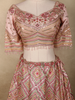 Blush Pink Floral and Geometric Sequins Embroidered Banarasi Silk Lehenga Set