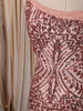Blush Pink Geometric Sequins Embroidered Design Mermaid Sequins Fabric Party Wear Gown
