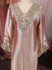 Blush Pink Gold Mirror Embroidered  Design Tissue Silk Straight Cut Salwar Suit with Matching Designer Dupatta