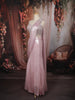 Blush Pink Heavy Sequins Embroidered Design Shimmer Lehenga with Drapped Dupatta