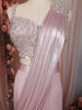 Blush Pink Heavy Sequins Embroidered Design Shimmer Lehenga with Drapped Dupatta