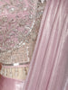 Blush Pink Heavy Sequins Embroidered Design Shimmer Lehenga with Drapped Dupatta