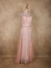 Blush Pink Heavy Sequins and Beads Embroidered Design Floor Length Net Gown