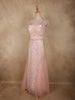 Blush Pink Heavy Sequins and Beads Embroidered Design Floor Length Net Gown