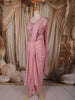 Blush Pink Heavy Sequins and Beads Embroidered Design Georgette Ready To Wear Saree with Designer Blouse