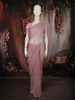 Blush Pink Heavy Sequins and Beads Embroidered Design Net Saree with Scalloped Border