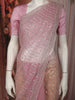 Blush Pink Heavy Sequins and Beads Embroidered Design Net Saree with Scalloped Border