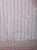 Blush Pink Heavy Sequins and Beads Embroidered Design Net Saree with Scalloped Border