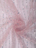 Blush Pink Heavy Sequins and Beads Embroidered Design Net Saree with Scalloped Border