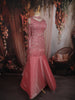 Blush Pink Heavy Sequins and Beads Embroidered Net Mermaid Lehenga with Choker Dupatta