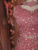 Blush Pink Heavy Sequins and Beads Embroidered Net Mermaid Lehenga with Choker Dupatta
