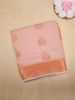 Blush Pink Leaf Butta Design Silk Cotton Saree with Contrast Zari Border