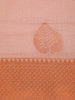 Blush Pink Leaf Butta Design Silk Cotton Saree with Contrast Zari Border