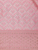 Blush Pink Leaf Motif Woven Banarasi Silk Saree With Sequin Embellished Border