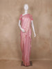 Blush Pink Leaf Motif Woven Banarasi Silk Saree With Sequin Embellished Border