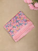 Blush Pink Leaf Printed Design Crepe Casual Wear Saree
