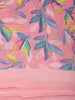Blush Pink Leaf Printed Design Crepe Casual Wear Saree
