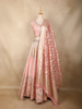 Blush Pink Mirror Work Banarasi Silk Lehenga Set with Dupatta