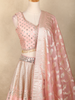 Blush Pink Mirror Work Banarasi Silk Lehenga Set with Dupatta