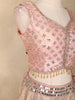 Blush Pink Mirror Work Banarasi Silk Lehenga Set with Dupatta
