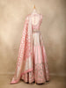 Blush Pink Mirror Work Banarasi Silk Lehenga Set with Dupatta