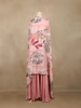 Blush Pink Floral Design Synthetic Palazzo Suit
